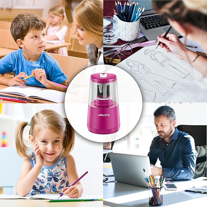 JARLINK Electric Pencil Sharpener, Heavy-Duty Helical Blade to Fast Sharpen - Image 8
