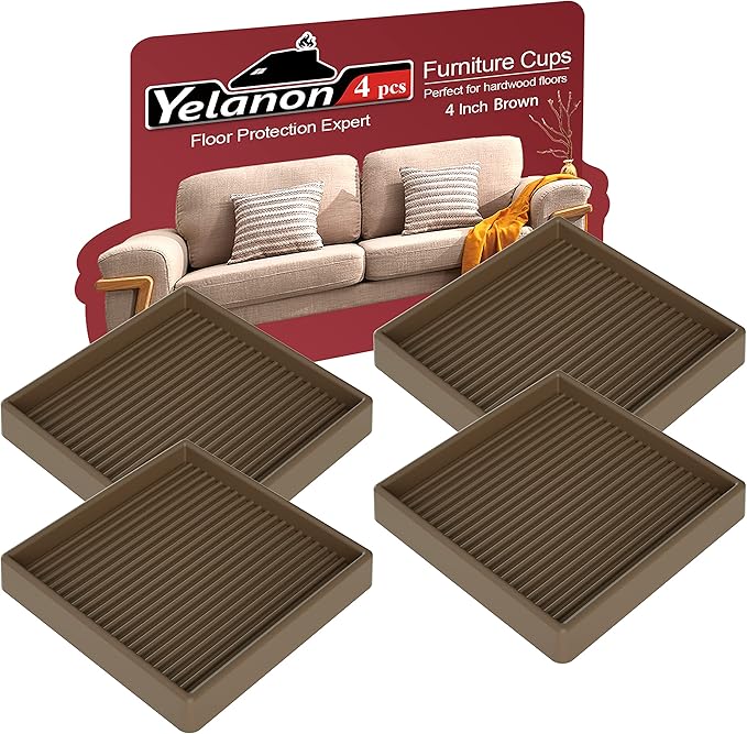 Yelanon Furniture Coasters, Rubber Furniture Feet, Anti Slide Floor Protector by Yelanon