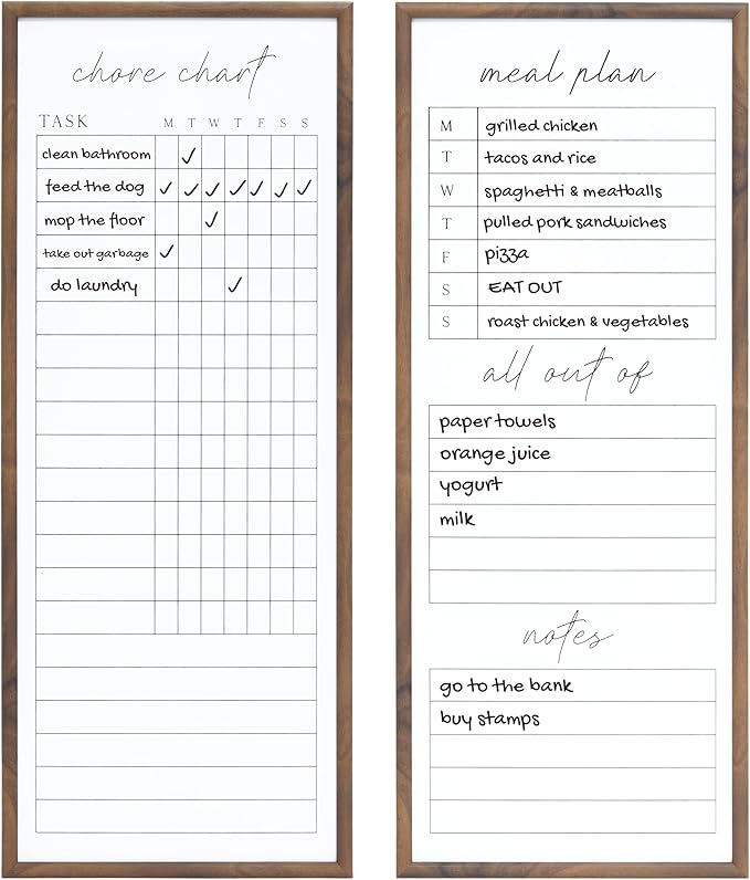 Sheffield Home Set of Two Family Planner Dry Erase Boards Featuring, Chore Chart by SheffieldHome