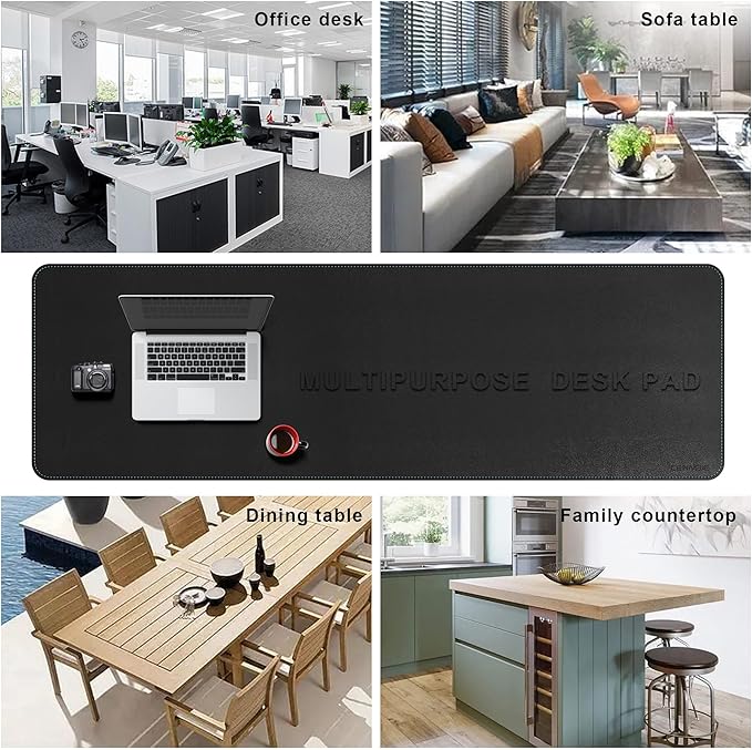 CENNBIE Leather Desk Mat Large, Extended Non-Slip Mouse Pad, Waterproof PU - Image 6