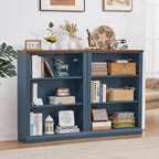 RWYHG 43" Blue Tall Bookshelf, 3-Tier Thick Wooden Book Shelf - Image 7
