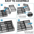 Marbrasse Expandable Desk Drawer Organizer, Mesh Drawer Organizer Tray - Image 7