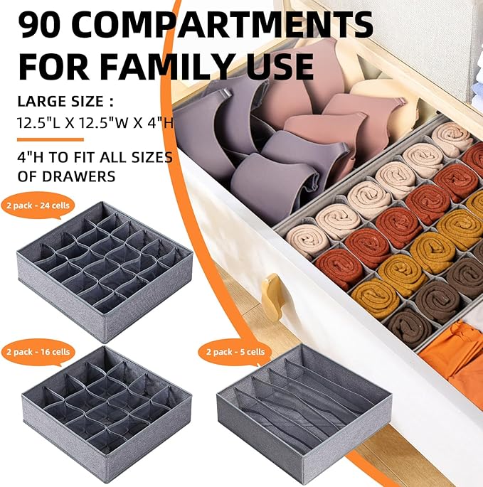 Criusia 6 Pack Large Drawer Organizer - Image 2