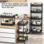 Sywhitta 5-Tier Plastic Rolling Utility Cart - Image 2
