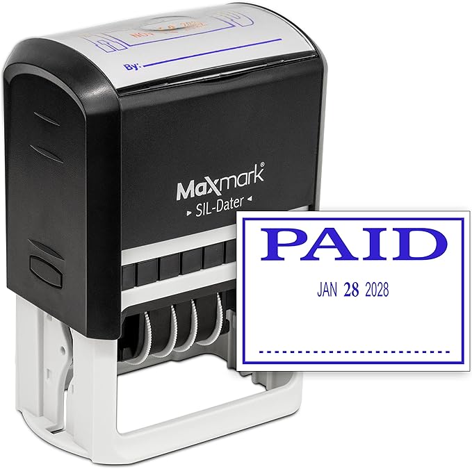 MaxMark Large Self-Inking Rubber Date Office Stamp by Maxmark