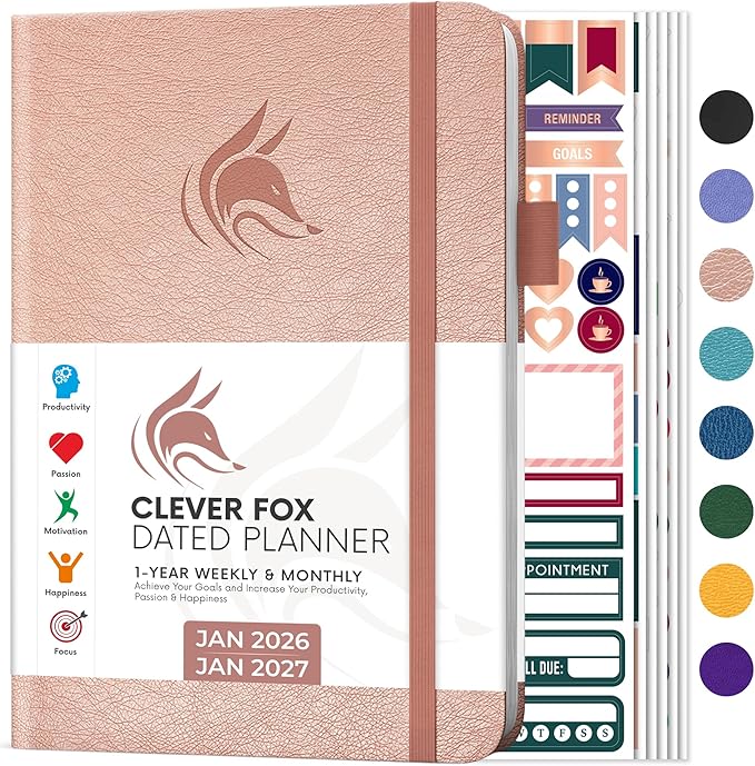 Clever Fox Dated Planner 2026-2027 – Weekly Life Planner Notebook by CleverFox