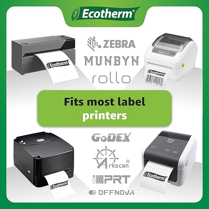 2.25" x 3" Thermal Labels | 6 Rolls | 5040 Labels | fits Zebra, Offnova Thermal - Image 5
