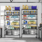 fdw | 6-tier wire shelf with wheels |, side view