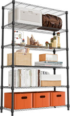 M MZG 6 Tiers Shelf 2100 lbs Steel Storage Shelving Utility Shelving Unit Steel by MEIGAOPLASTICANDMETALHKCOLIMITED