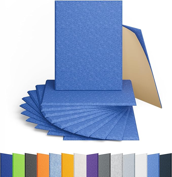 Amantech 12 Pack Acoustic Panels Self Adhesive Sound Proof Foam, High Density by Amantech