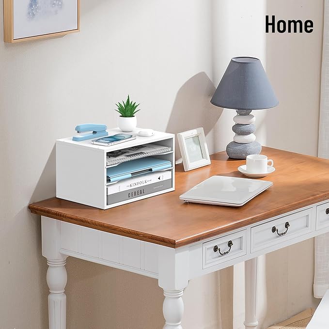 SHARKWOODS Wood Desk Organizer, 3 Tier Paper Tray Organizer - Image 7