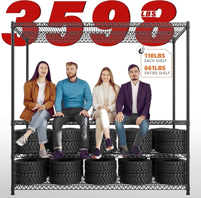 REIBII 82.6" H*60''W*17.7" D Steel Heavy Duty Wire Shelving - Image 6
