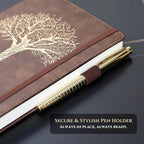 Veway Vegan Leather Journal and Pen Set, Tree of Life Notebook, A5 Lined - Image 4
