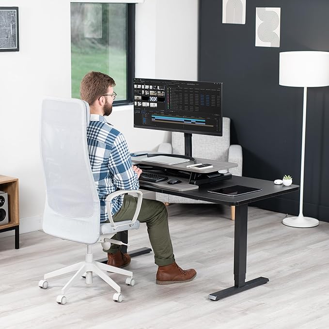 VIVO 36 inch Desk Converter, K Series, Height Adjustable Sit to Stand Riser - Image 8