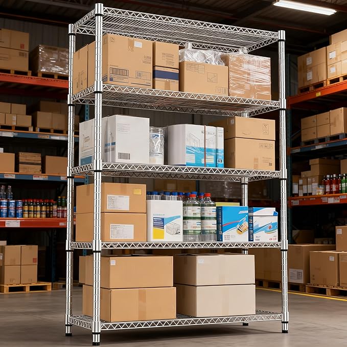 M MZG 5 Tiers Shelf Metal Storage Shelves 3300 lbs Steel Storage Shelving - Image 5