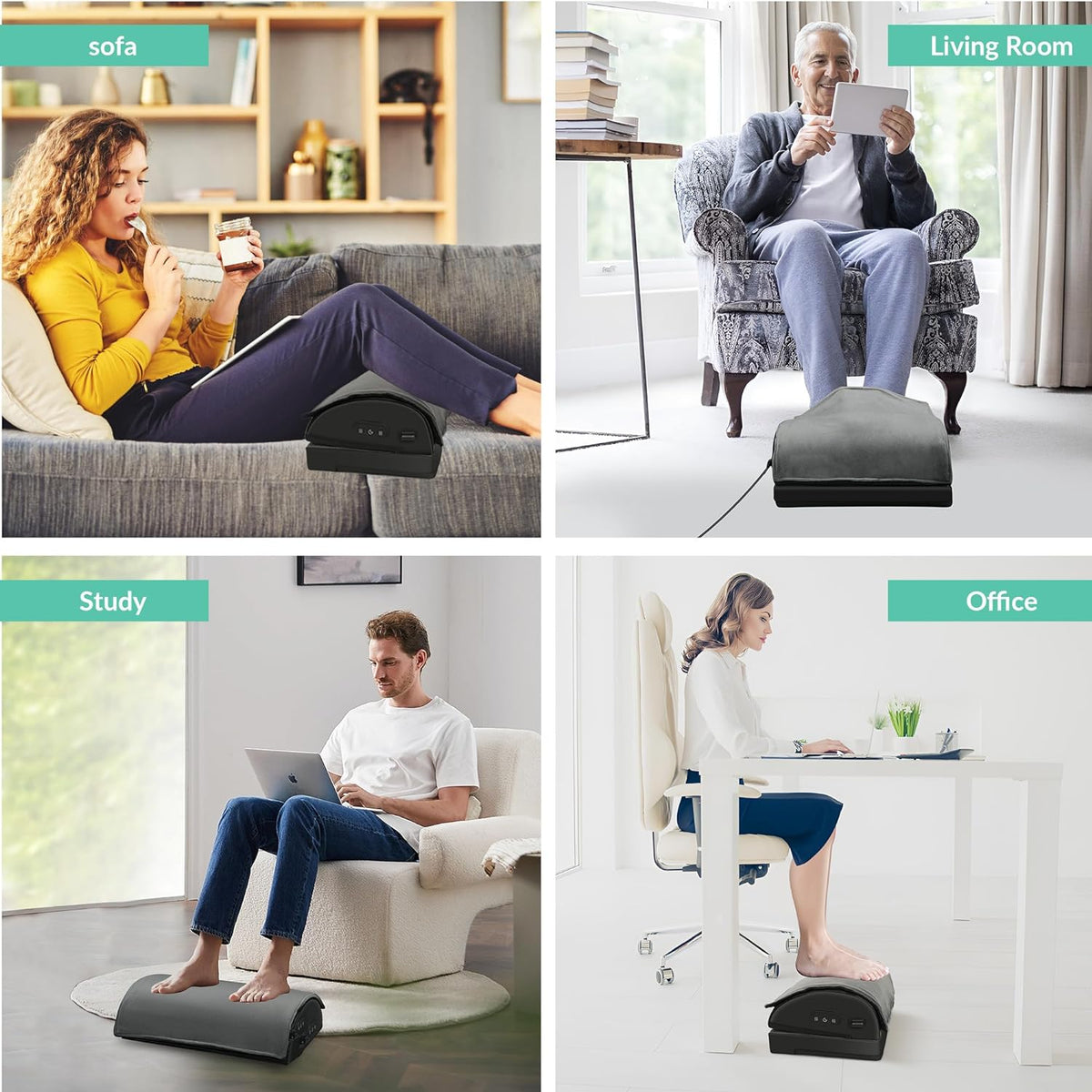 Snailax Heated Foot Rest Under Desk, Ergonomic Footrest with Vibration