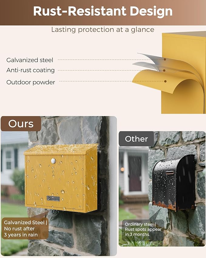 LAND·VOI Locking Wall-Mount Mailbox - Image 4