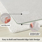 Glass Chair Mat 30" x 48" Tempered Glass Office Chair Mat | Glass Desk Chair Mat with Round Corner and Polished Edge for Smooth Glide, Glass Floor Mat for Carpet Hardwood Floor