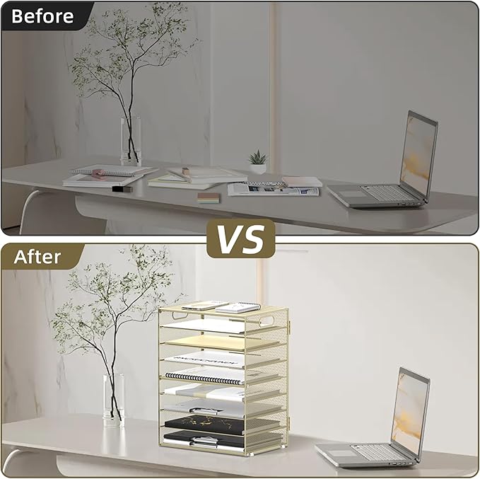 DALTACK 9-Tier Paper Letter Tray Desk Organizer - Image 6