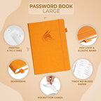 Clever Fox Password Book with alphabetical tabs. Internet Address Organizer - Image 2