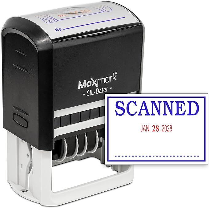 MaxMark Large Self-Inking Rubber Date Office Stamp by Maxmark