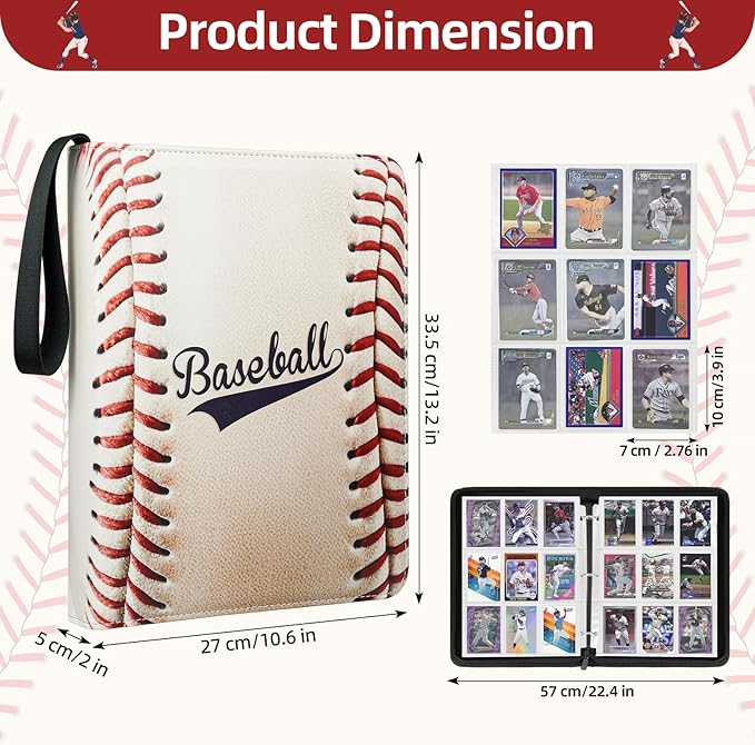 1080 Pockets Baseball Card Binder 9 Pocket, Trading Card Binder - Image 5