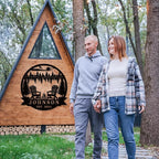 Custom Campfire Metal Name Sign, Campsite Custom Metal Family Name Sign - Image 5