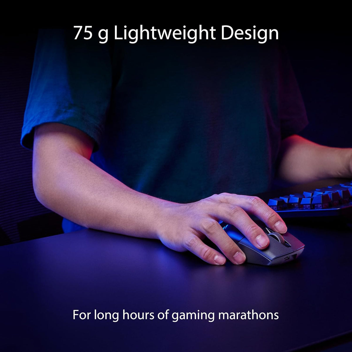 ASUS ROG Keris Wireless Aimpoint Gaming Mouse – Right-Handed Ergonomic, 75g, ...
