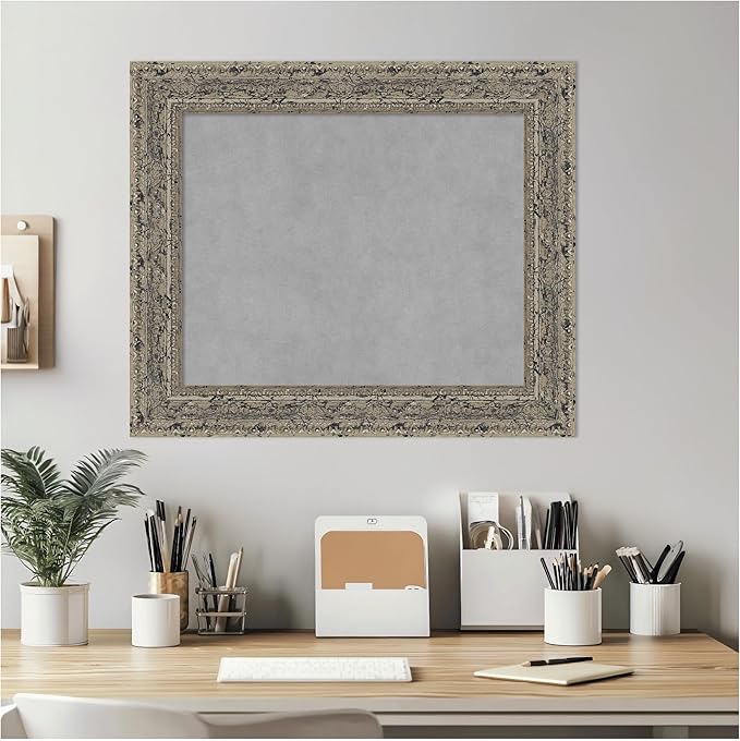 Amanti Art Silver Framed Magnetic Board 21x25 Small Vision Board - Image 6