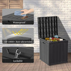 PATIOEASY 50GAL Deck Box Black, Waterproof Resin Outdoor Storage - Image 3