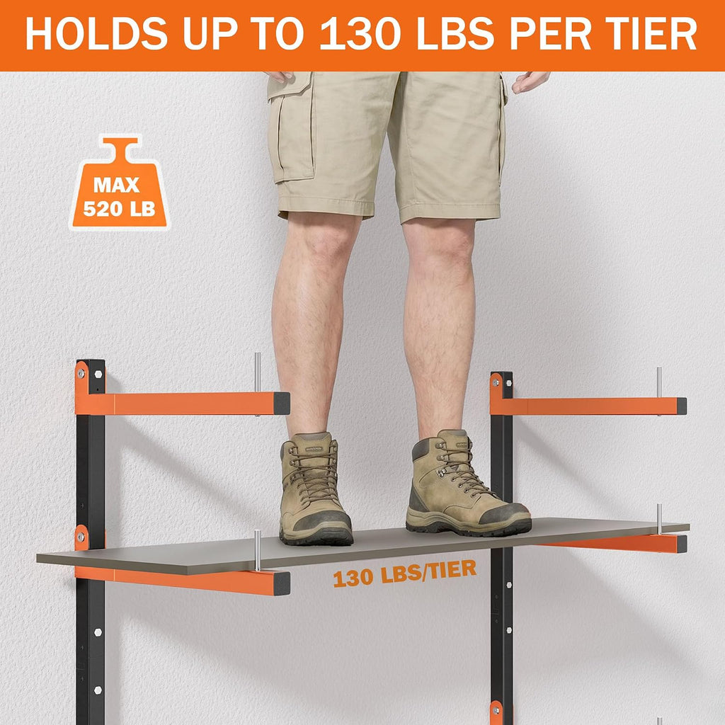lumber storage rack wall mount, foldable 8-level wood, package contents