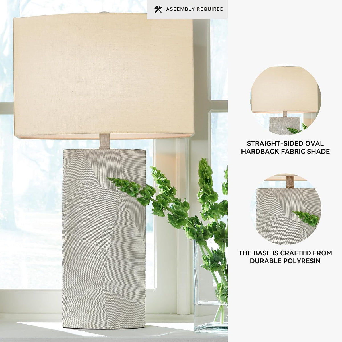 Signature Design by Ashley Bradard 31 Inch Rustic Table Lamp, Ivory Brown