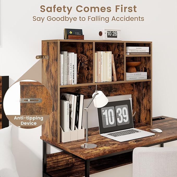 Tangkula Desktop Bookshelf, Countertop Storage Hutch - Image 6