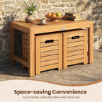 tangkula acacia wood outdoor coffee table with stools, package contents
