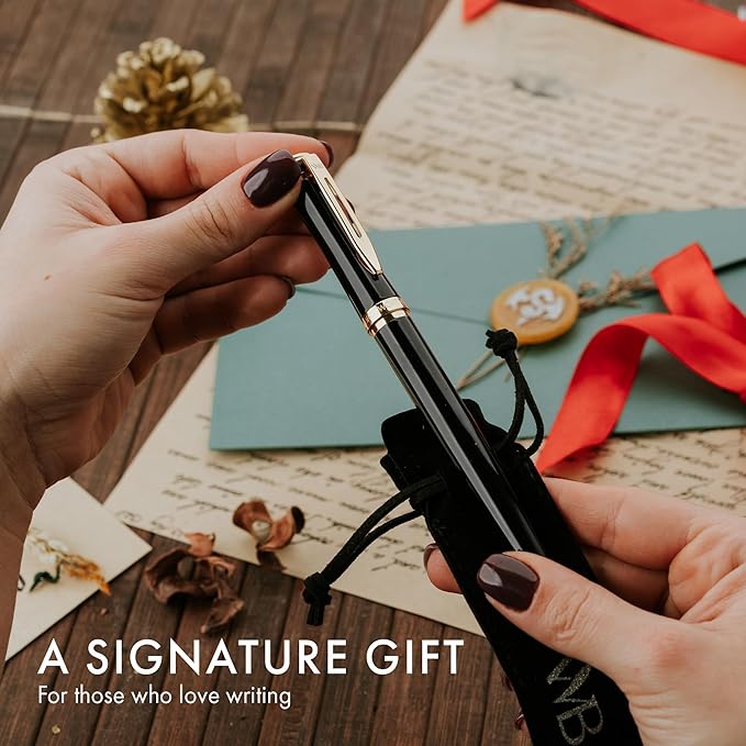 Wordsworth & Black Fountain Pen Set, 18K Gilded Extra Fine Nib, Includes 24 - Image 7
