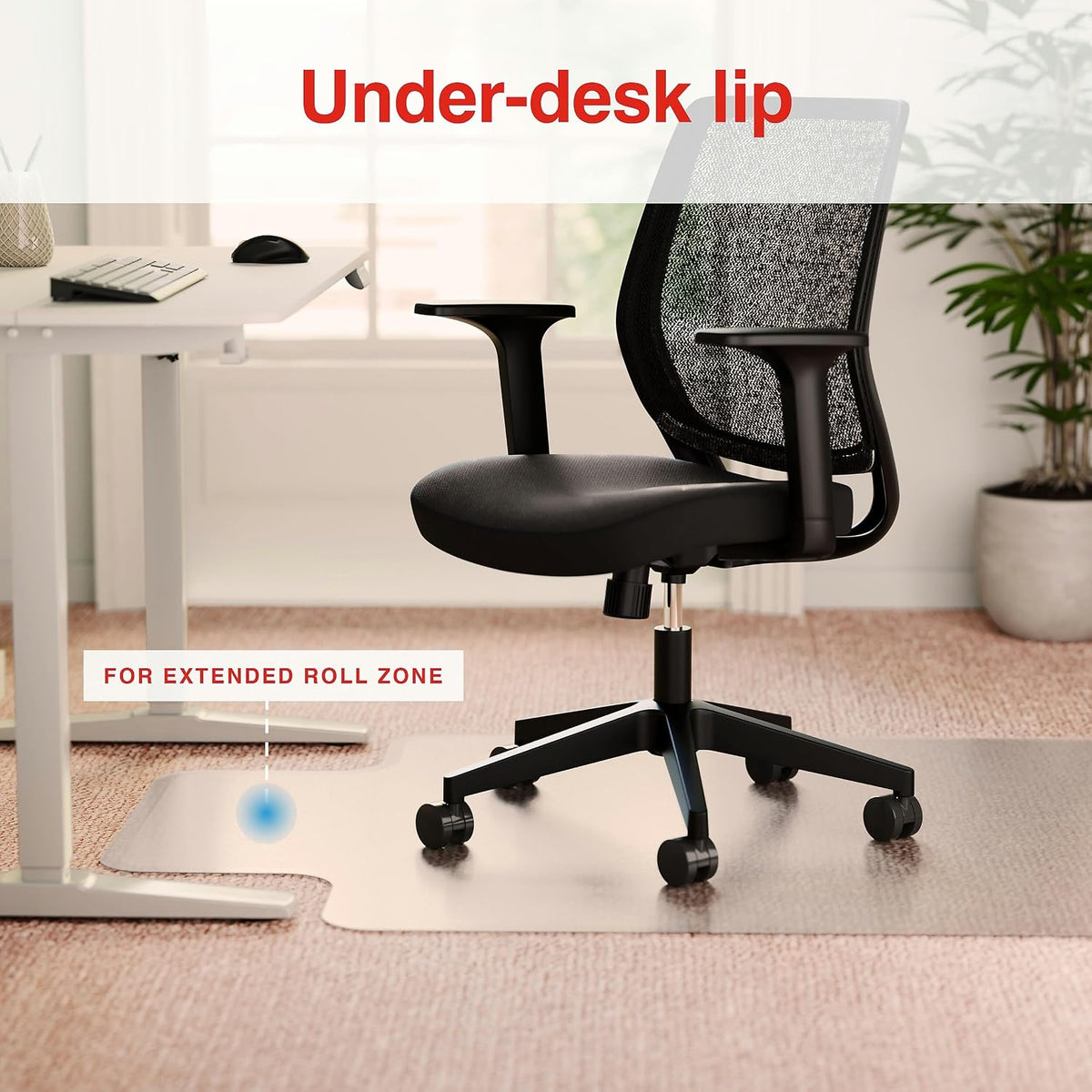 Staples Office Chair Mat with Lip, Low-Pile Carpet, 48" x 36"
