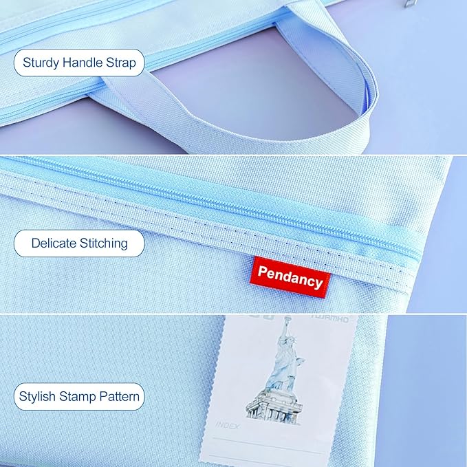 Pendancy Mesh Zipper Pouch 11x13.7 in, A4 Size Foldable Document Storage - Image 5