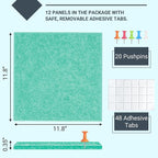 AKTOP Cork Board Bulletin Board 47"x35", 12 Pack Removable Felt Cork Board Tiles - Image 3