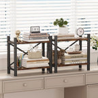 Desktop Bookshelf, 4-Tier Stackable Narrow Bookcase, Adjustable Industrial Desk - Image 4