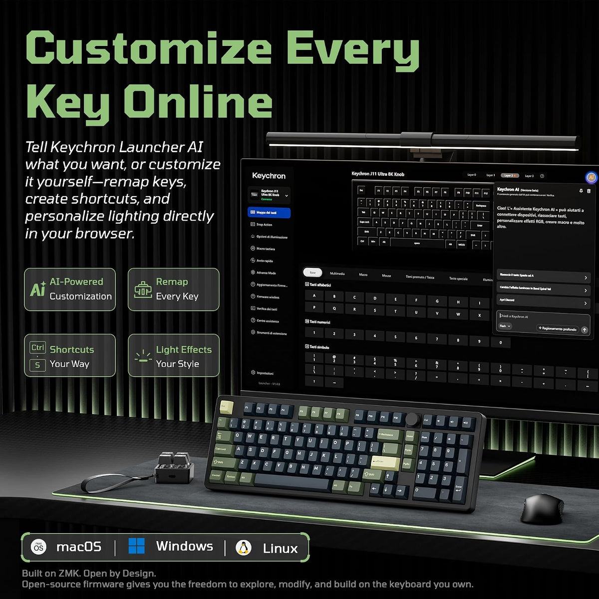 Keychron J11 Ultra 8K, Full Aluminum 96% Wireless Mechanical Keyboard