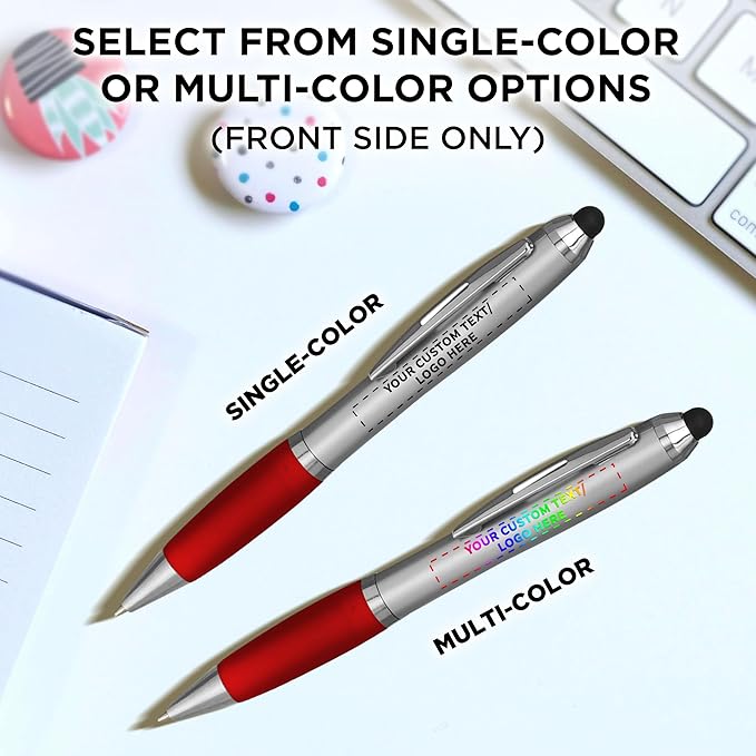 DISCOUNT PROMOS Custom Stylus Ballpoint Pens Set of 50, Personalized Bulk Pack - Image 6