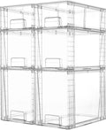 Vtopmart 6 Pack Clear Stackable Storage Drawers, Plastic Drawers by Vtopmart