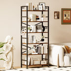 Homeiju 6 Tier Bookshelf, Industrial Bookcase - Image 6