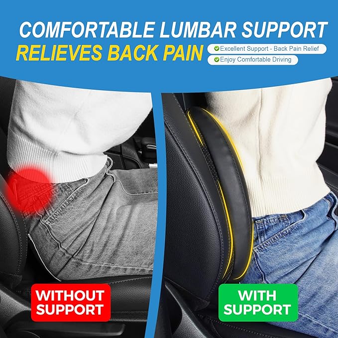 Lofty Aim Memory Foam Lumbar Cushion Provides Lower Back Pain Relief and - Image 4