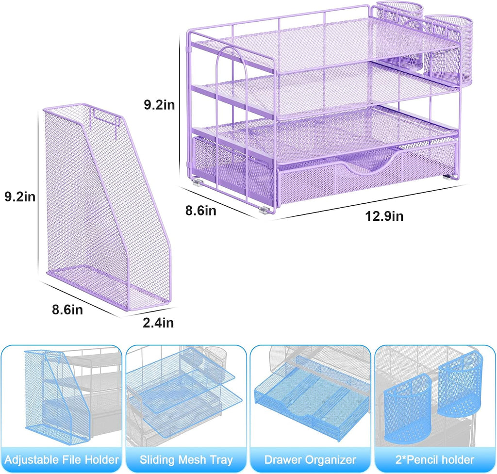 gianotter desk organizers and accessories with file holder showing dimensions