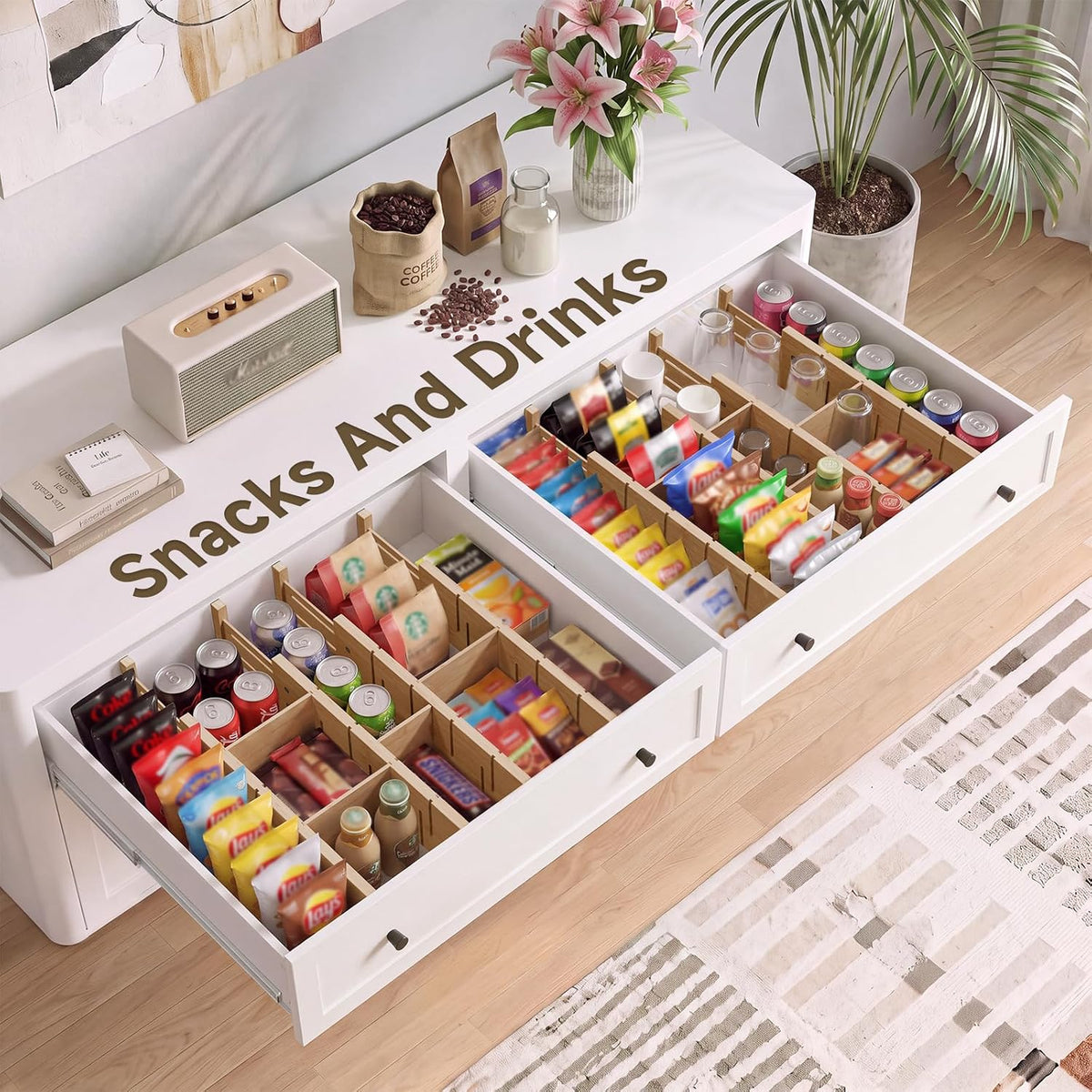 Deep Drawer Dividers For Clothes,Expandable Drawer Organizer (6, Long)