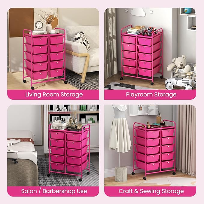 GLACER 10 Drawer Rolling Cart, Storage Cart - Image 7