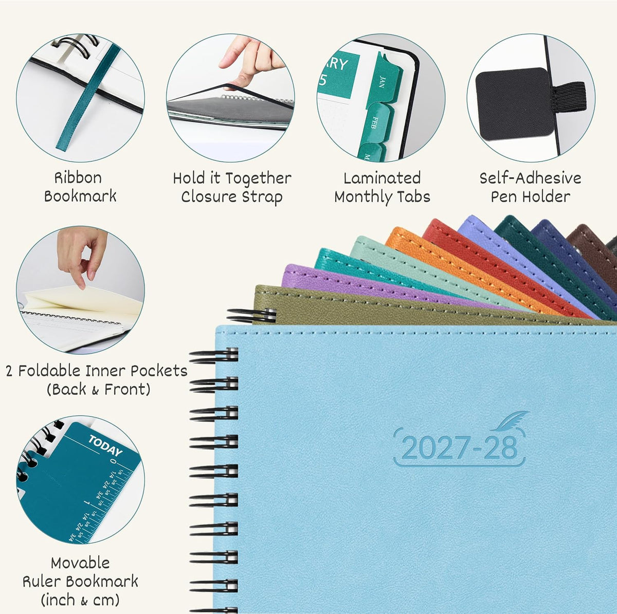 BEZEND Monthly Planner 2027-2028, 2-Year Calendar (8.5"x11") 120GSM...