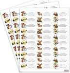 Christmas Holiday Personalized Return Address Labels - Christmas Themed and Design - 1.25" Envelope Seals Included - Made in the U.S.A. (120 Labels)