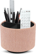 Hennaja Round Leather Art Supply Organizer, Remote Control Holder, 360 Degree by Hennaja